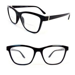 Black Bifocal Readers with Spring Temple Matte Finish Reading Glasses